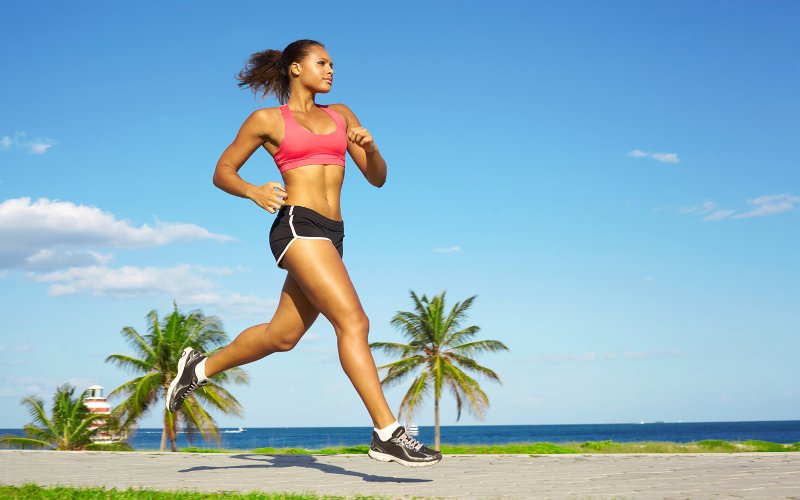 Person Running along the Miami Beach Beachwalk