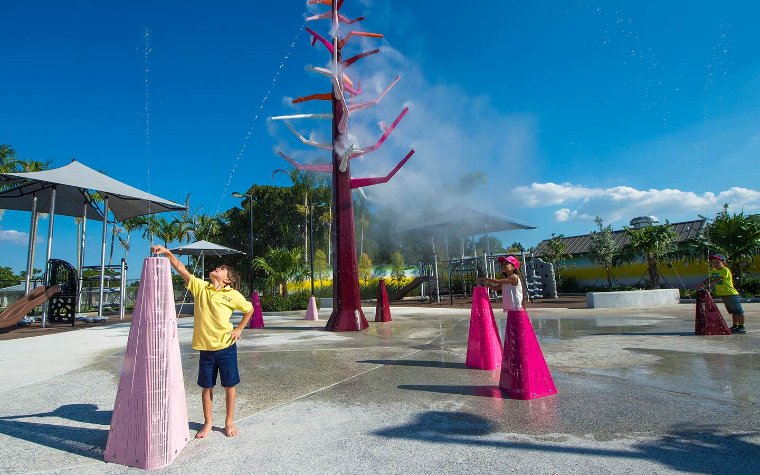 Kids at Zoo Miami's Splash Pad