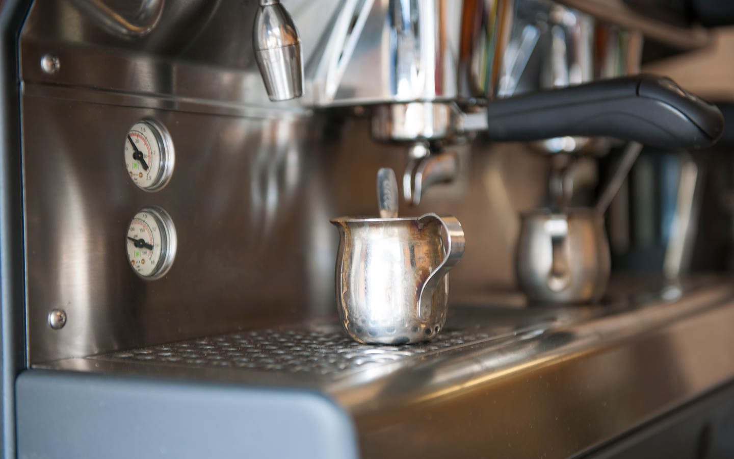 Espresso machine close view