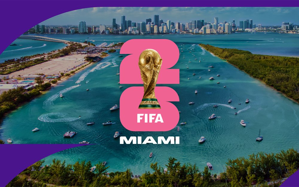 FIFA logo over Miami's beaches