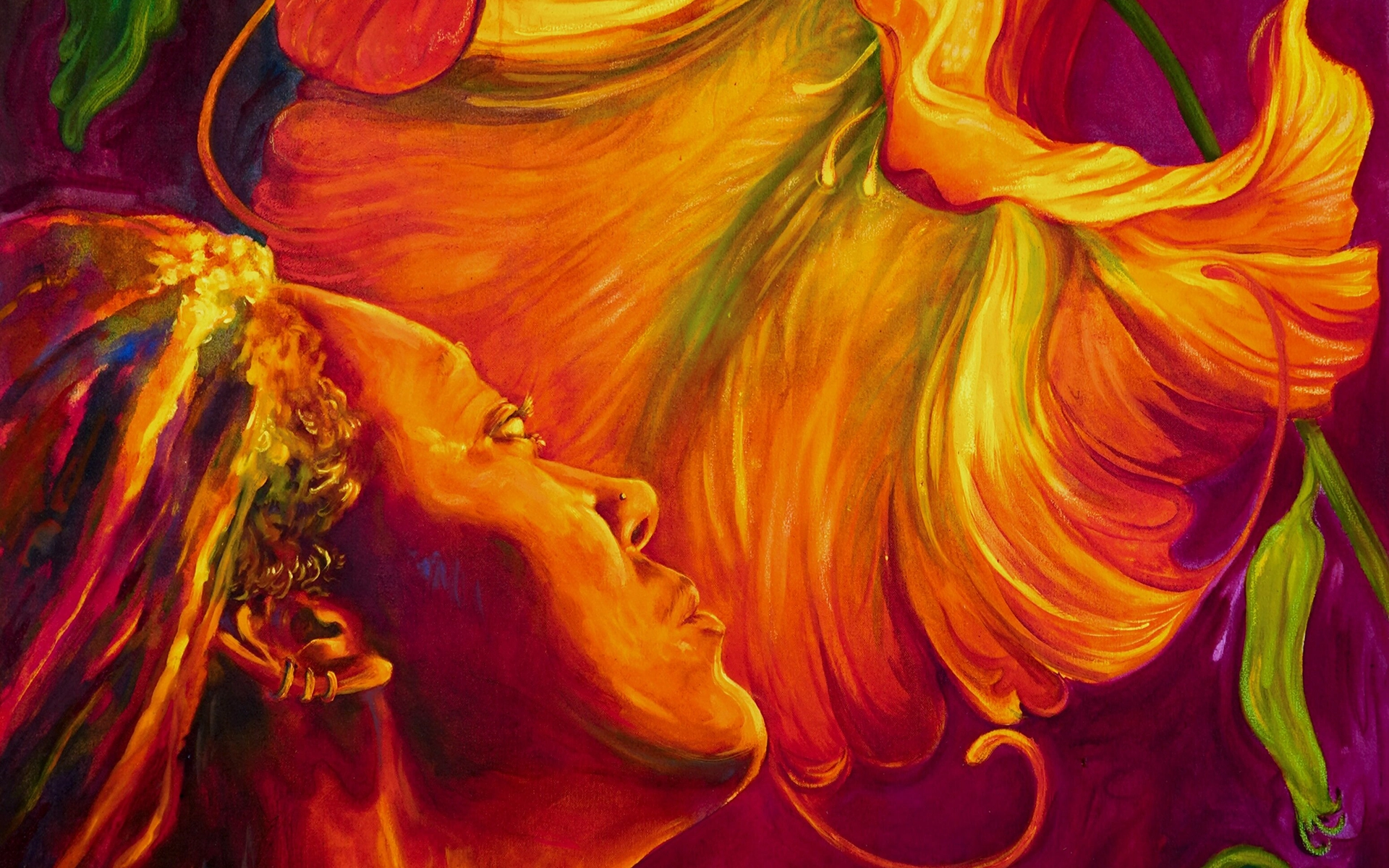 Annunciation Angel Trumpet painting by Sheherazade Thenard