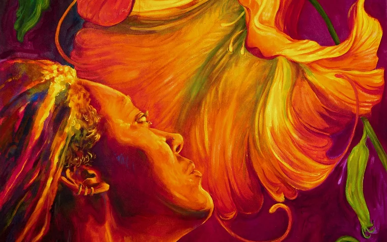 Annunciation Angel Trumpet painting by Sheherazade Thenard Annunciation Angel Trumpet painting by Sheherazade Thenard