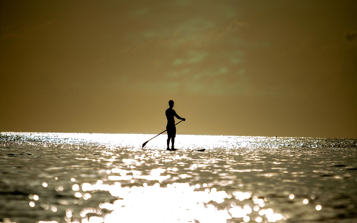 paddleboarder gliding along the tranquil waters of Sunny Isles Beach, enjoying a serene ocean adventure paddleboarder gliding along the tranquil waters of Sunny Isles Beach, enjoying a serene ocean adventure