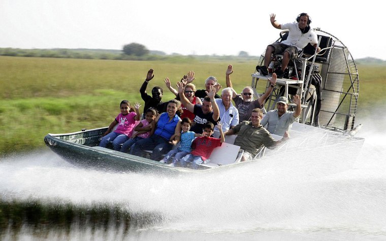 Coopertown airboat in the water