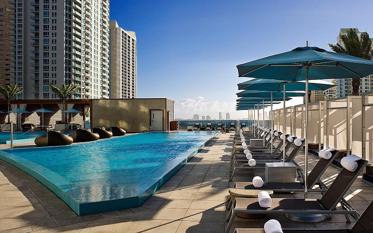 Kimpton EPIC Hotel pool area and loungers