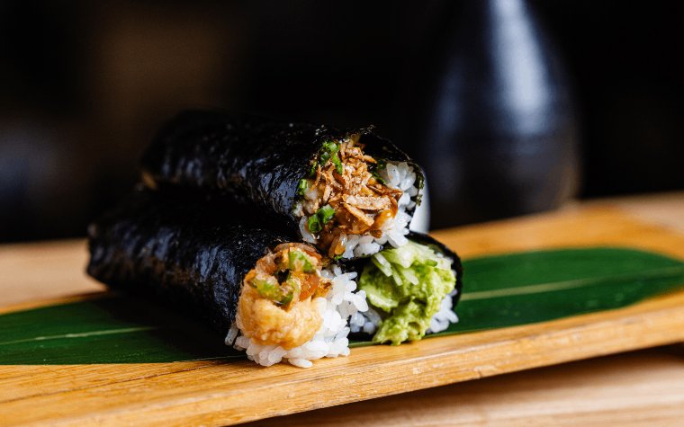 Hand rolls served at Blind Tiger