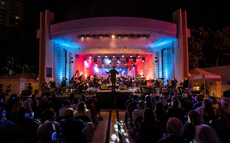 Orchestra performing at the Miami Beach Bandshell