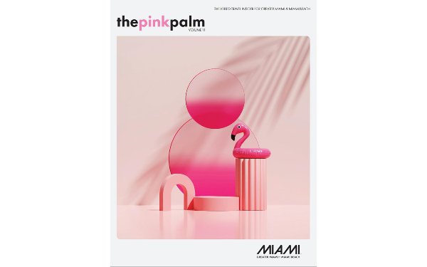 Pink Palm cover with pink flamingo