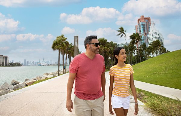 Family walking on the Beachwalk