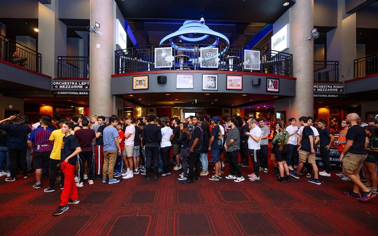 People waiting in The Fillmore's lobby