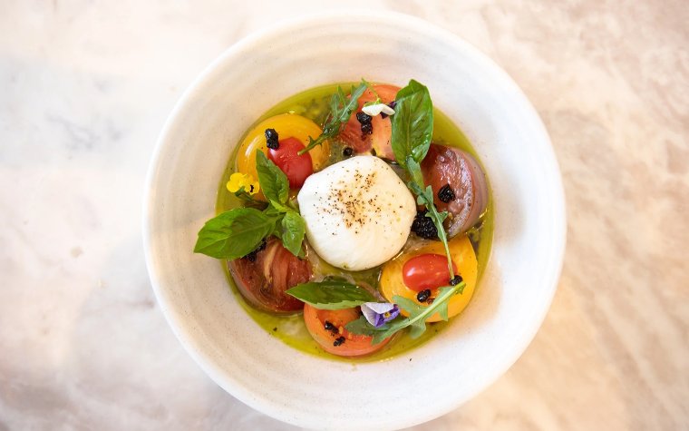 Burrata appetizer at Meet Dalia’s