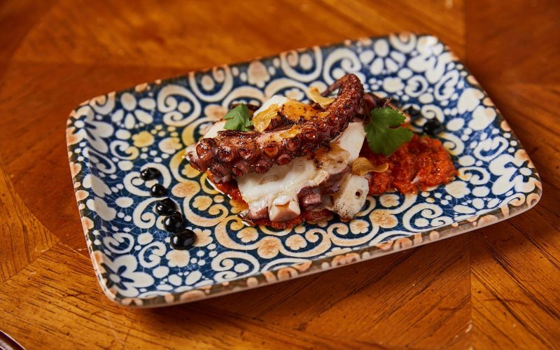 Octopus on the plancha at Cafe La Trova
