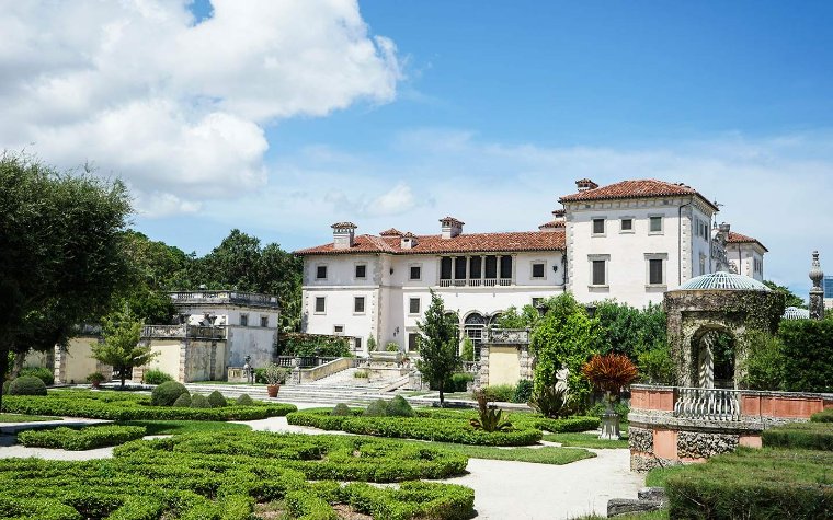 Aerial view of Vizcaya back of the house
