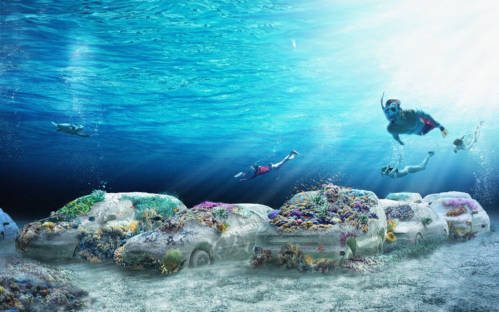 Concrete Coral sculpture by Leandro Erlich