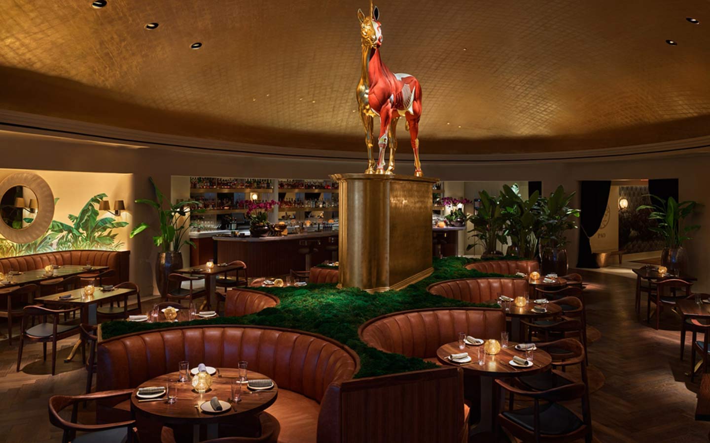 Pao's domed dining room & unicorn sculpture Pao's domed dining room & unicorn sculpture