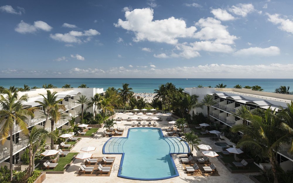 Aerial image of the Ritz-Carlton South Beach pool area