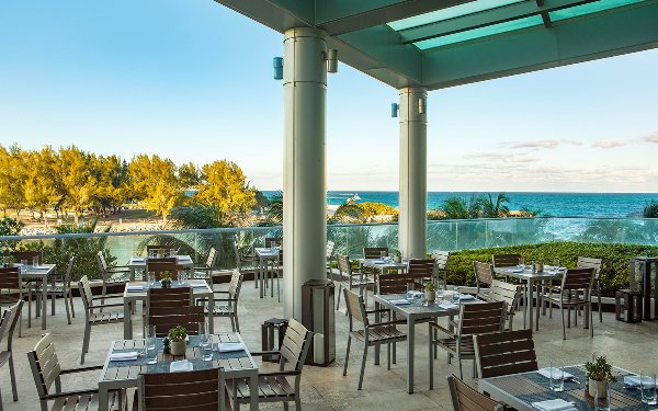 Patio area at Artisan Beach House with ocean view