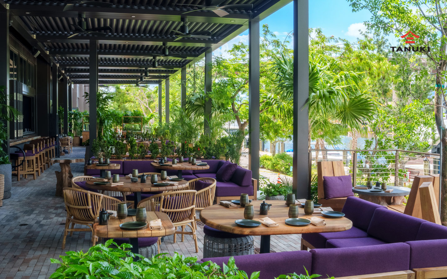 Outdoor terrace at Tanuki at River Landing Miami
