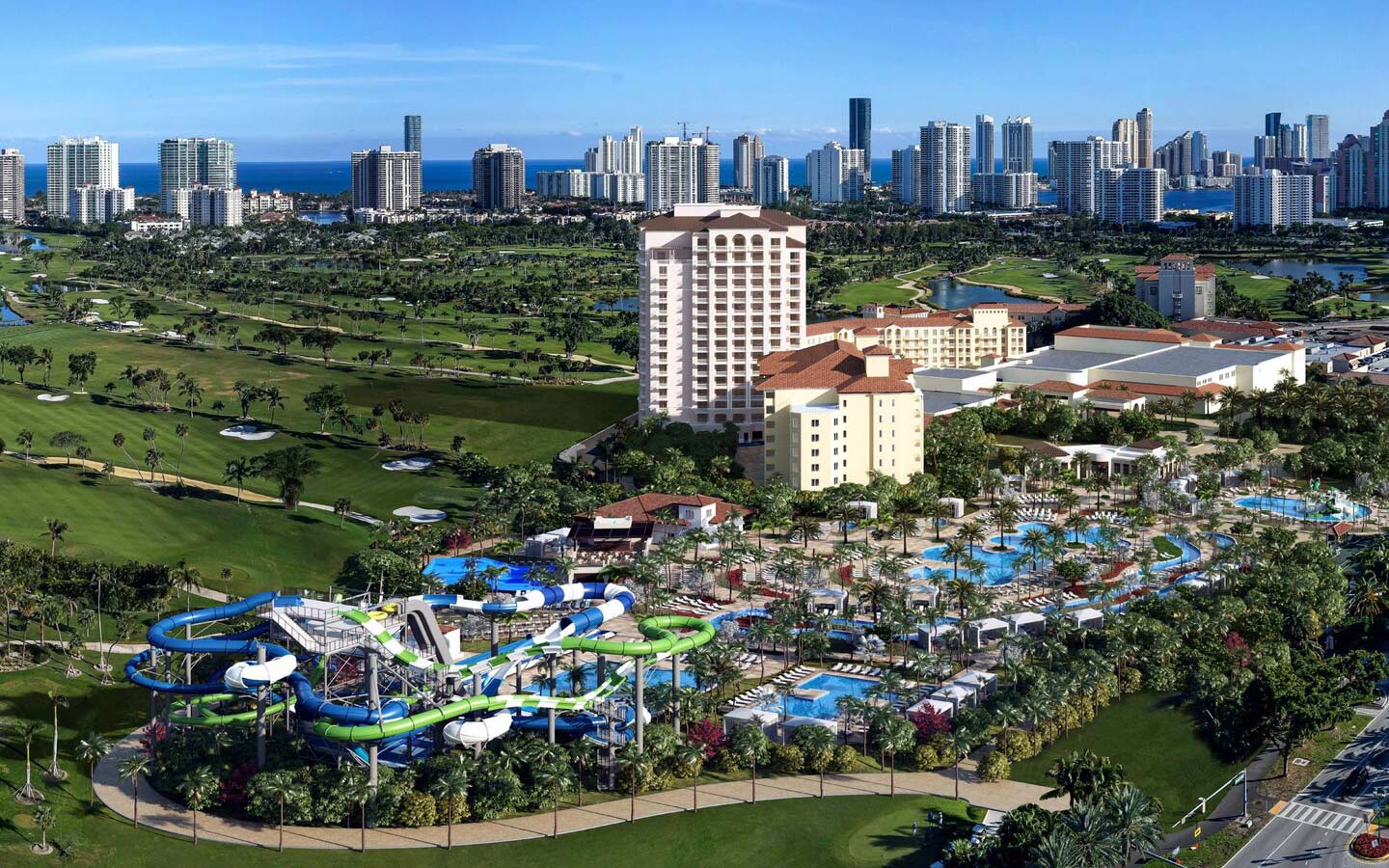 Aerial view of the JW Marriott Miami Turnberry Resort & Spa