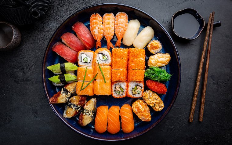Colorful sushi presentation Colorful sushi presentation