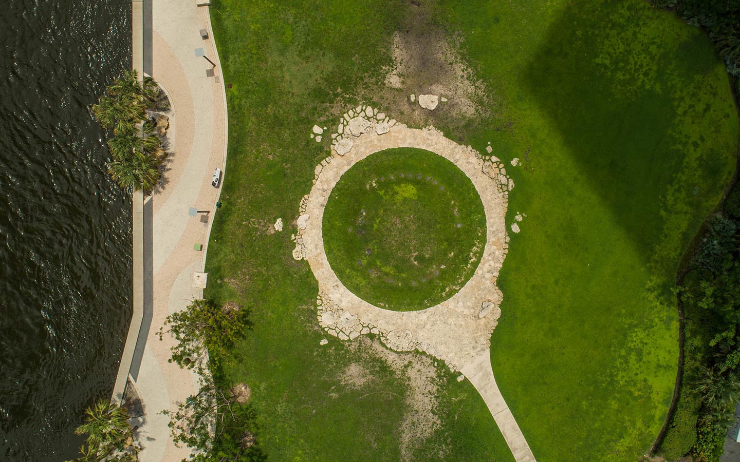 Aerial view of the Miami Circle