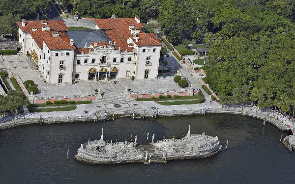 Aerial view of Vizcaya and the bay