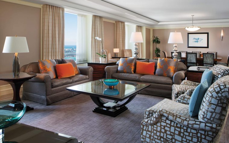 Cozy living room area in the Presidential Suites at Four Seasons Hotel Miami Cozy living room area in the Presidential Suites at Four Seasons Hotel Miami