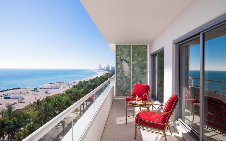 Faena Hotel's ocean view balcony Faena Hotel's ocean view balcony