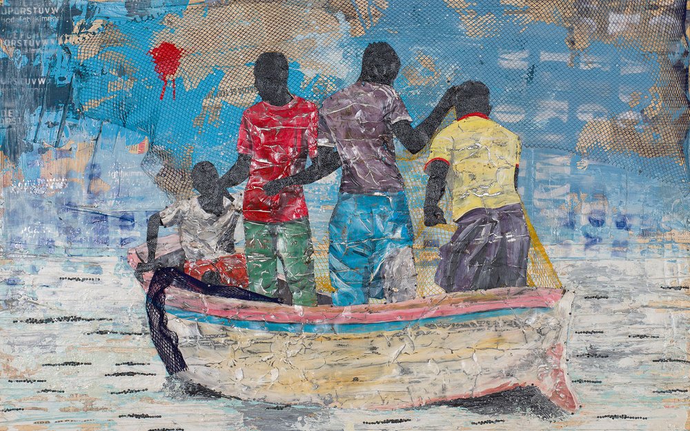 2022 By Dadouda Traore - Mixed media on panel
