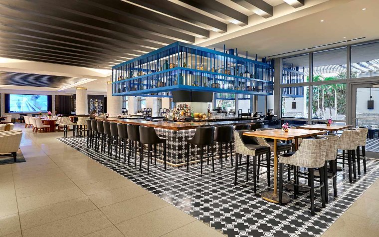Bar area at Bistro Collins in Loews Miami Beach
