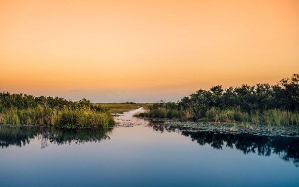 Bèl solèy kouche nan Everglades National Park