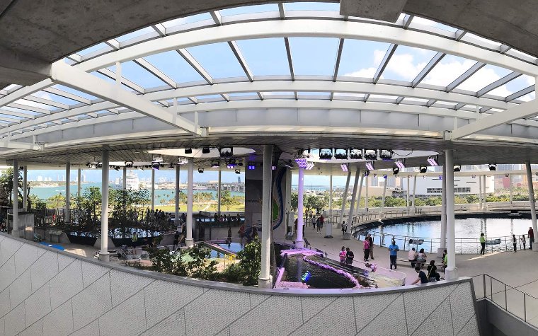 Panoramic view of The Royal Caribbean Vista level at Frost Science Museum Panoramic view of The Royal Caribbean Vista level at Frost Science Museum