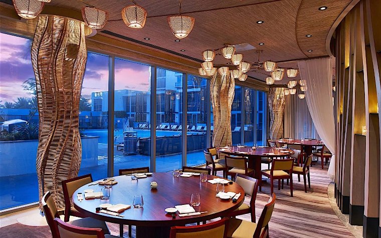 Semi-private dining area at Nobu Hotel Miami Semi-private dining area at Nobu Hotel Miami