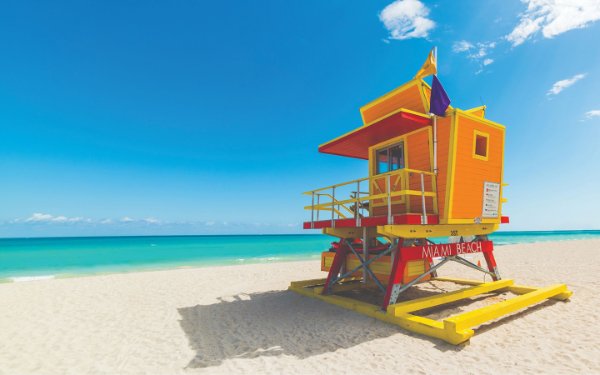 Ikonischer Rettungsschwimmerturm auf South Beach