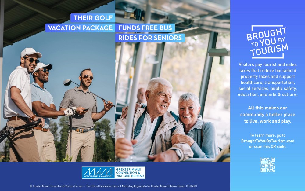Anúncio de pacote de férias de golfe para Trazido até você pelo turismo