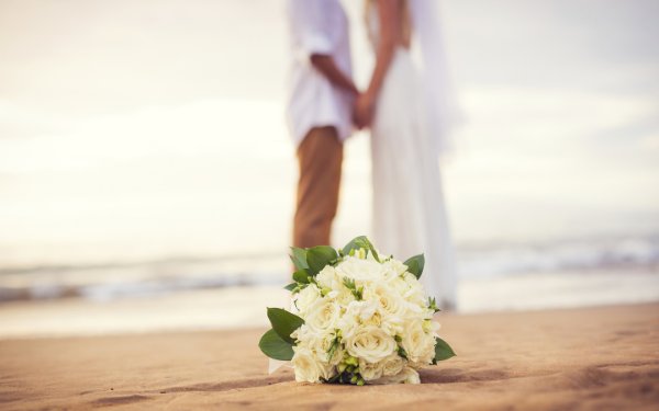 Casal de noivos no Beach
