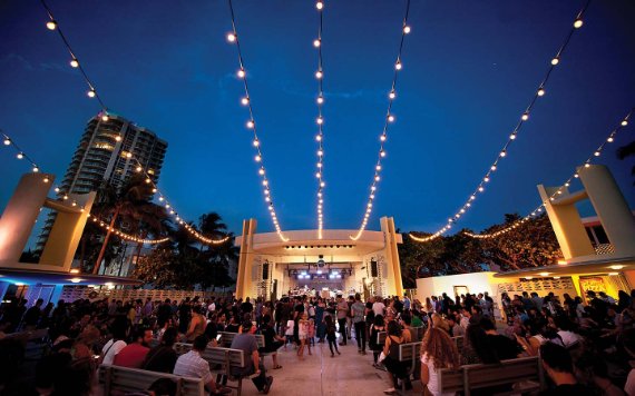 Bandshell at night