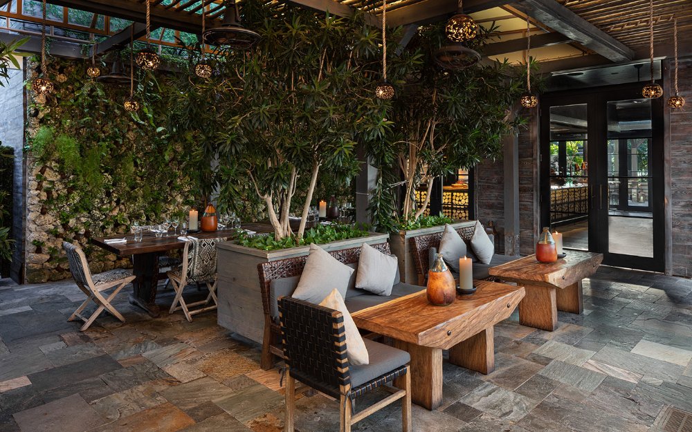 La sala da pranzo sulla terrazza di Quinto