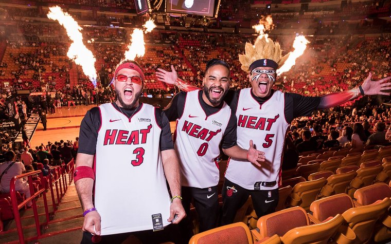 Friends at a Miami Heat game Friends at a Miami Heat game