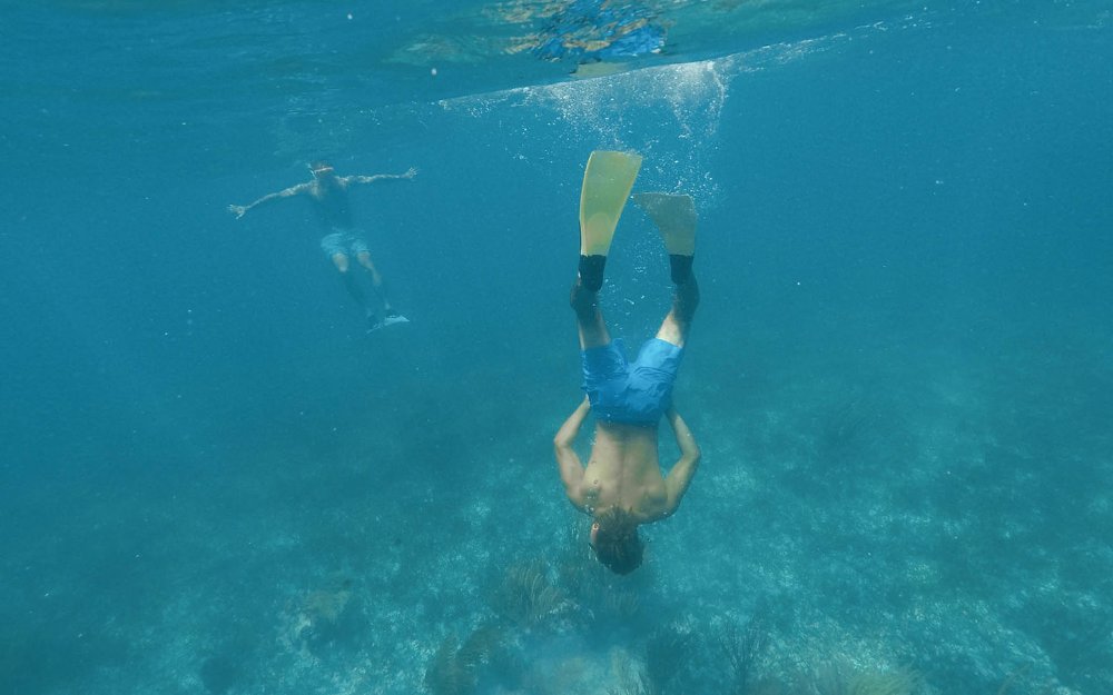 People snorkeling in Biscayne National Park