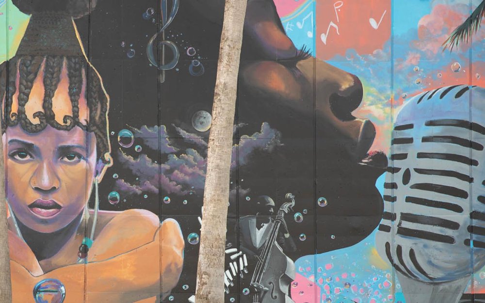 Historic Overtownミュージシャンと歌手の壁画