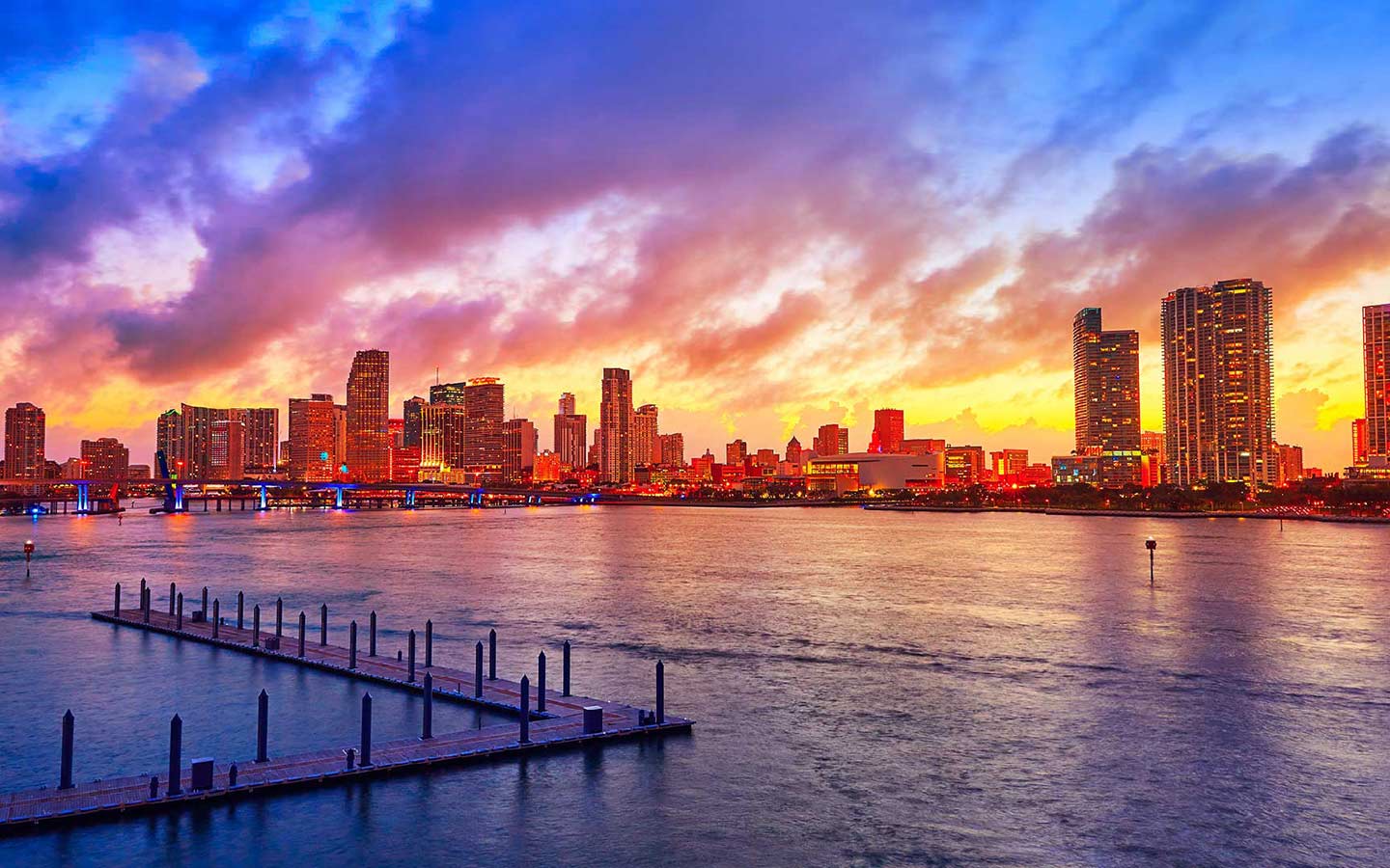 Wallpaper Miami Florida USA Downtown sea ocean water sky clouds  bridge travel vacation booking hotel beach Architecture 832