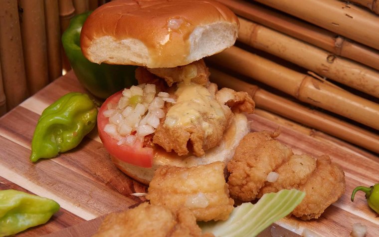 Fried fish sandwich at Chef Creole Fried fish sandwich at Chef Creole