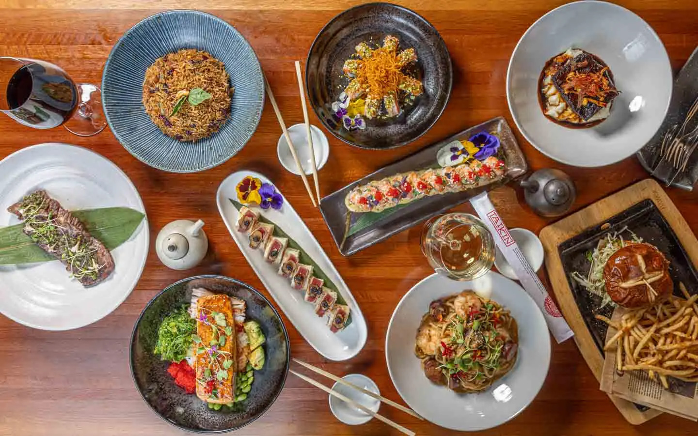Assorted signature dishes served at Taikin in Miami Assorted signature dishes served at Taikin in Miami