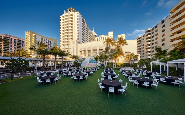 Outdoor setup of the Americana Ballroom at the Loews