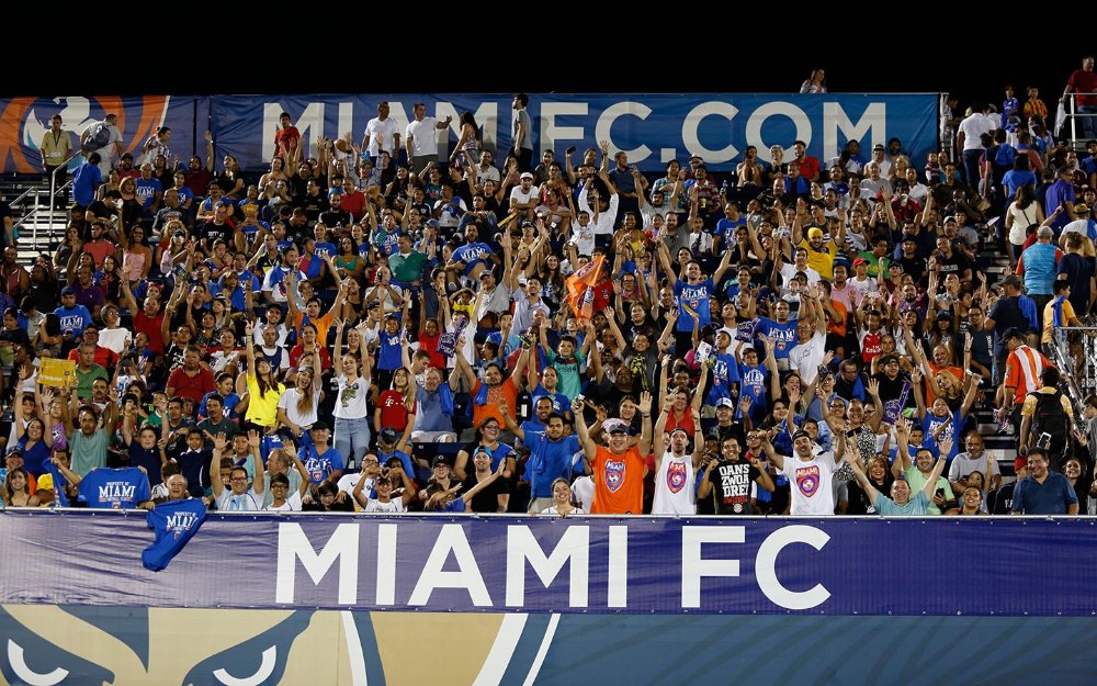 Fans cheering in the stadium