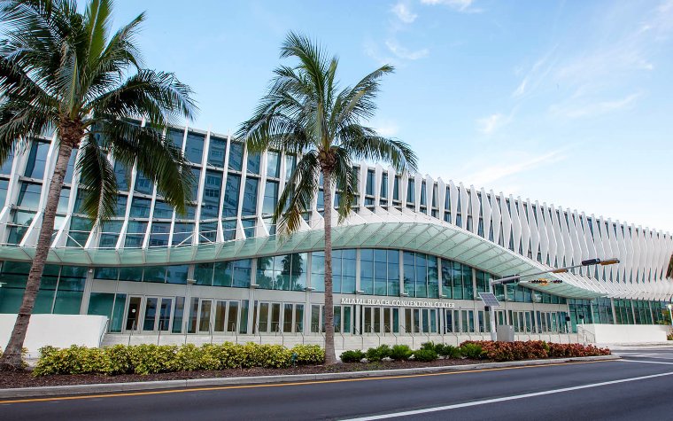 Exterior view of the Miami Beach Convention Center Exterior view of the Miami Beach Convention Center