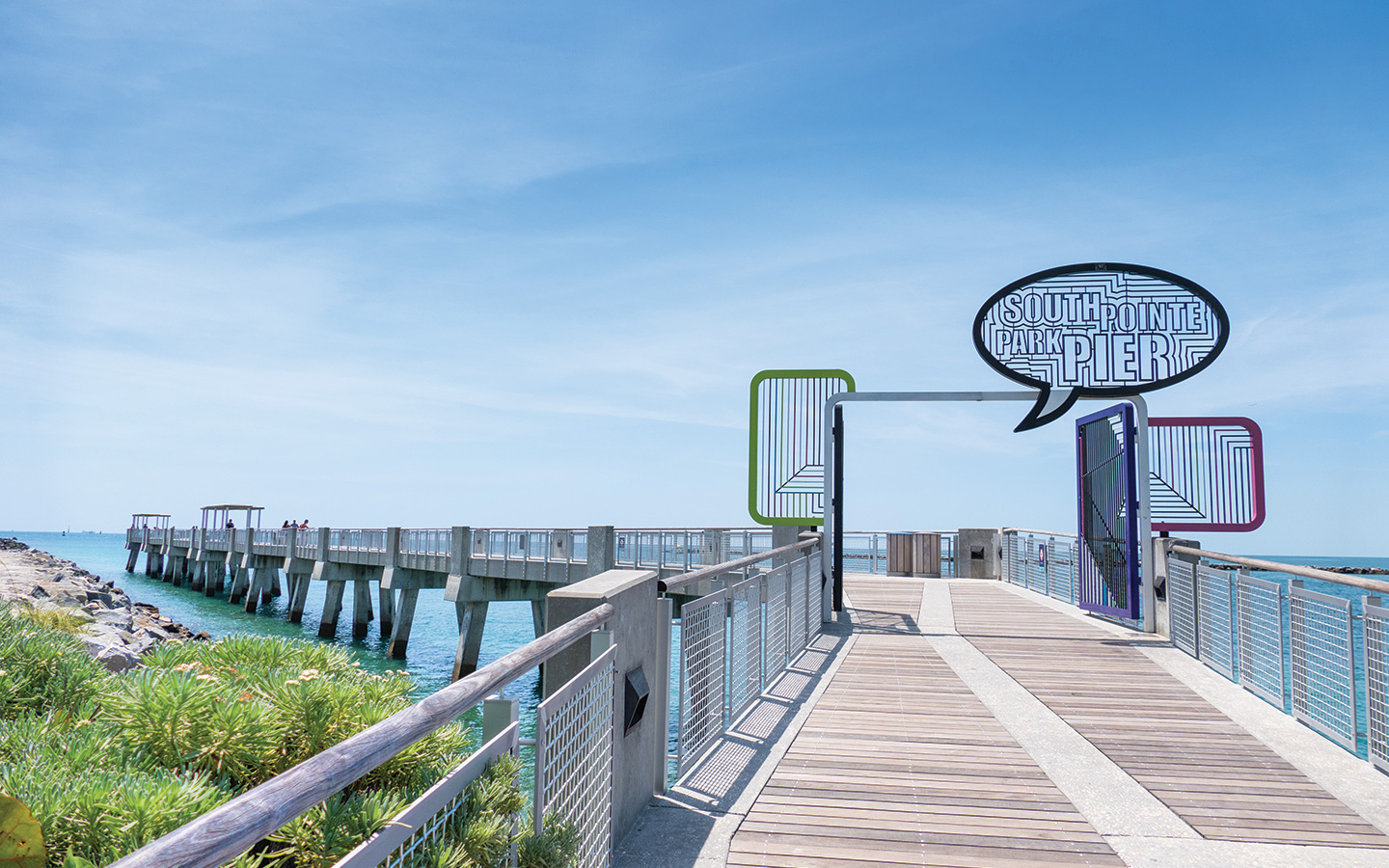 Tobias Rehbergers Sprechblase am South Pointe Pier