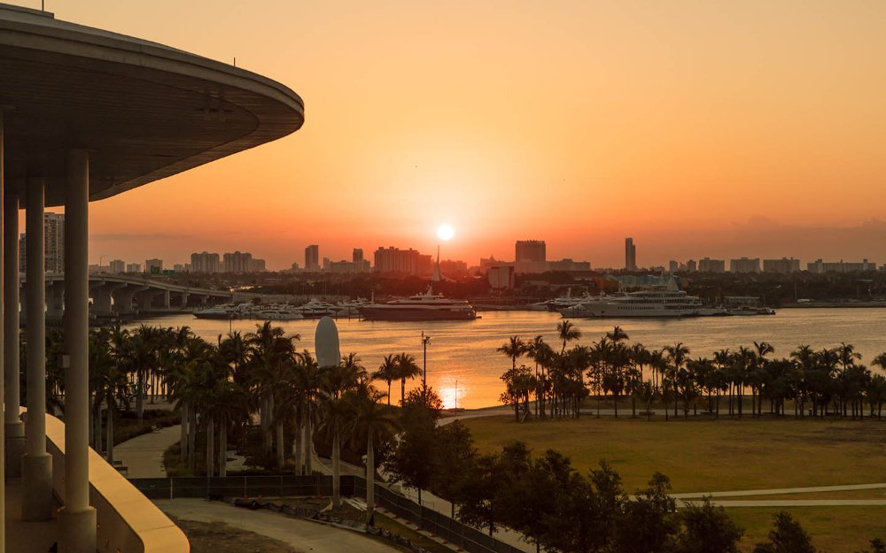 Vista del atardecer en el centro