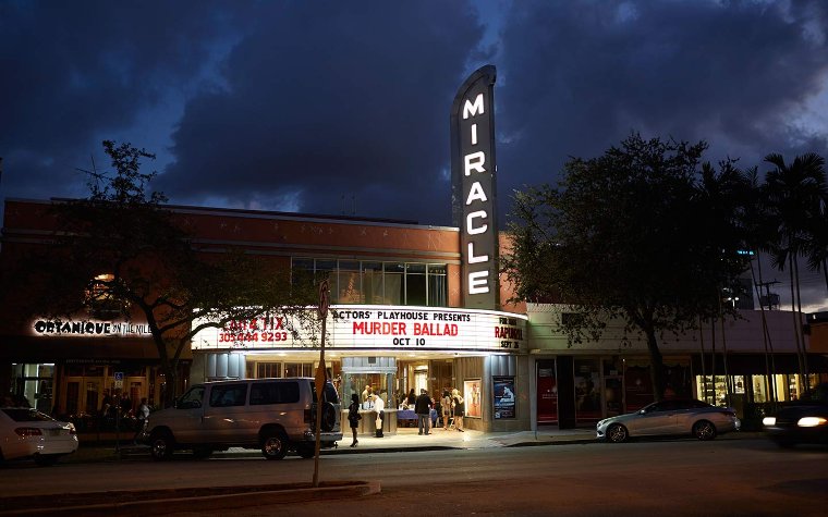 Actors' Playhouse lights up at night
